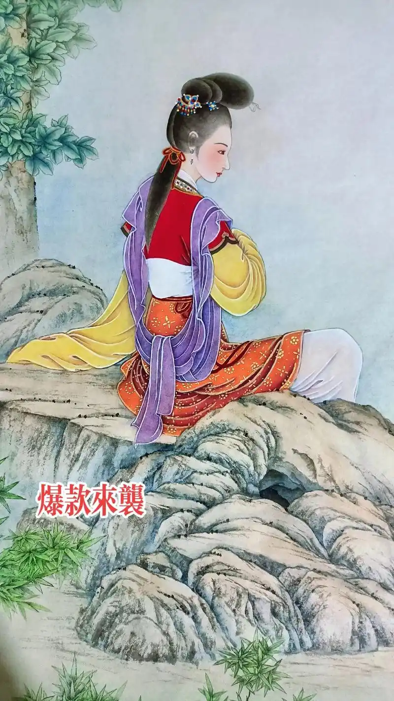 纯手绘国画工笔仕女画美女图,爆款来袭!生活一半烟花一半清欢, - 抖音