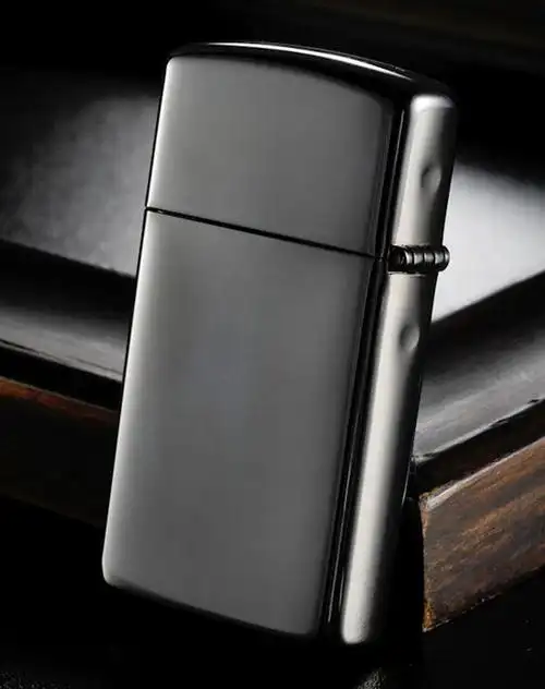 zippo镜面光板黑冰窄机