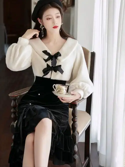 妮熙亚吊带裙连衣裙女2024春装淑女气质优雅鱼尾裙子春秋季套装裙