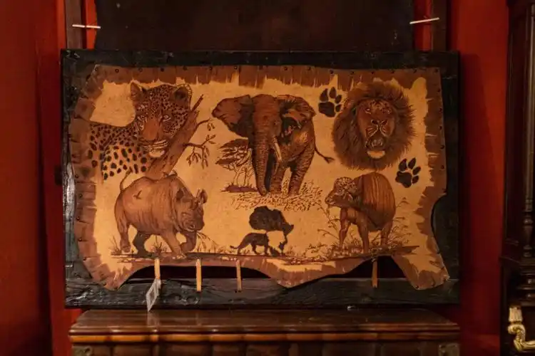 非洲手工艺皮画装饰挂画非洲五大兽