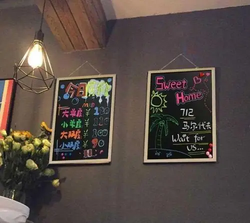 店铺单面挂式小黑板大小双面单双面小孩公告栏广告黑板