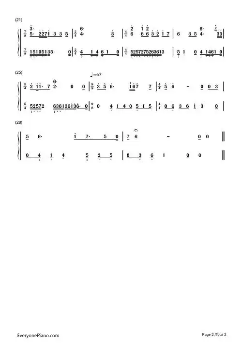 画骨成沙仙侠奇缘之花千骨插曲双手简谱预览2