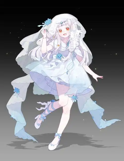 最近画的白色裙子～感觉会发光!