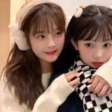 姐妹头像可爱2个人,单人双人两张分开的