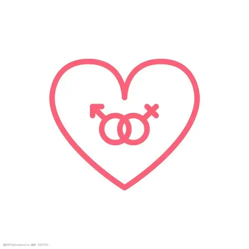 玫红色线性男女爱情情人节图标图片-图行天下图库