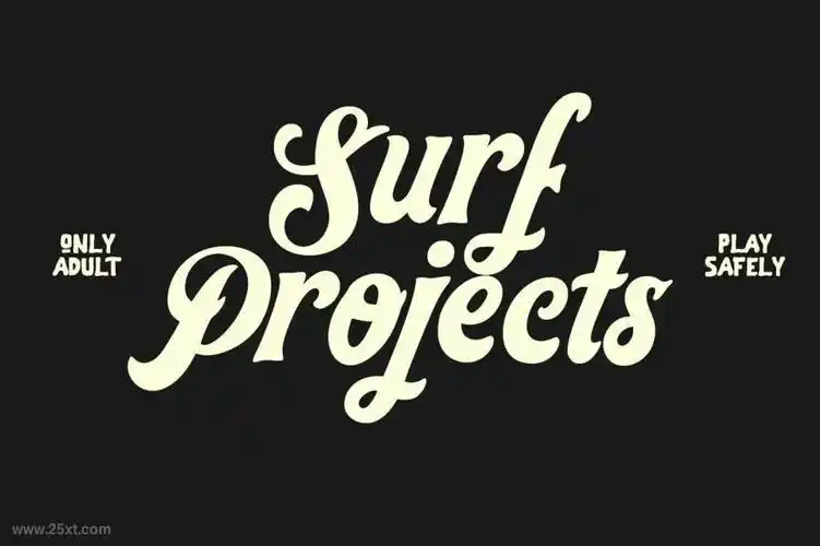 手写的70年代复古英文花体装饰字体goldluck