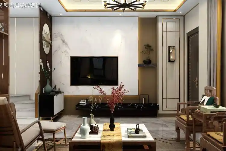 广东最火的电视背景墙新中式风格一