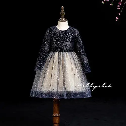 儿童礼服公主裙女童2021秋季新款洋气星星高端小女孩生日演出服装