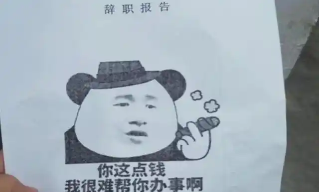 一位00后,对于薪资不满,很豪横地用一个表情包"你这点钱,我很难帮你