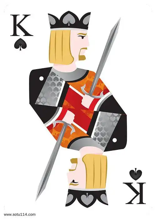 黑桃k扑克牌卡片