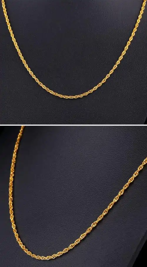 老凤凰黄金项链女款999足金链子经典款式黄金绞丝链素链女士百搭锁骨
