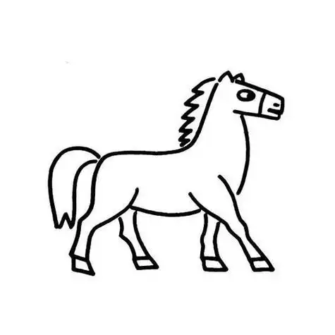 可爱动物马儿儿童画图片马儿儿童绘画图集小马简笔画