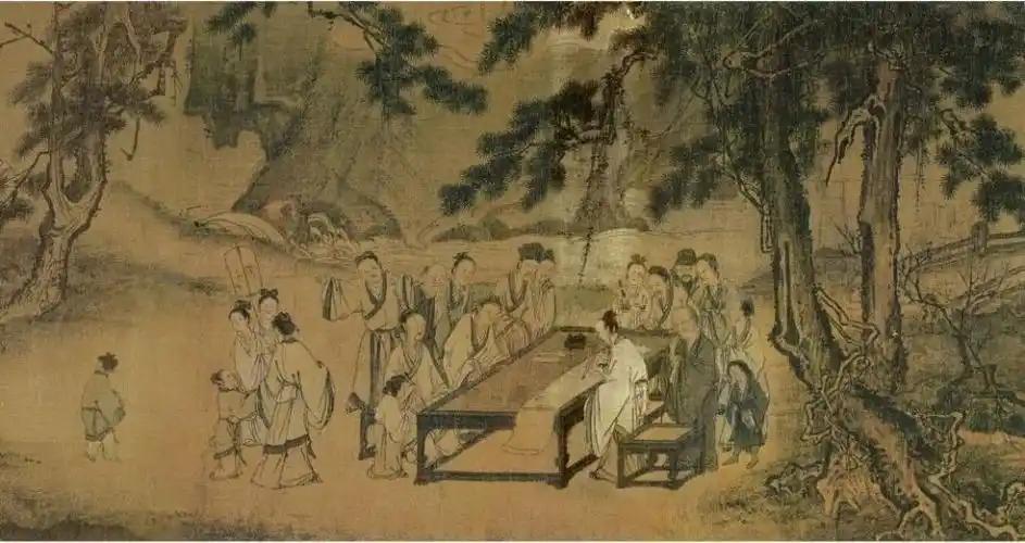 马远《西园雅集》(局部)▲文徵明 《东园图》(局部)▲仇英 《人物