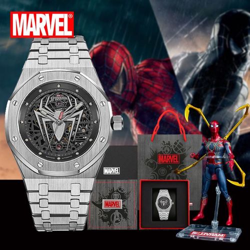 迪士尼漫威联名手表蜘蛛侠限量版小蜘蛛镂空表盘全自动手表机械男