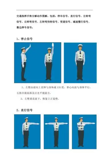 交通指挥手势分解动作图解