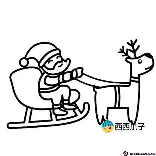 骑车的圣诞老人简笔画