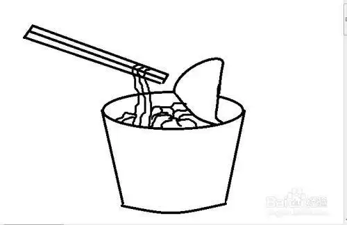 美食简笔画泡面怎么画