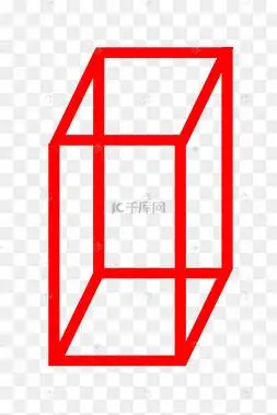 红色立体长方形
