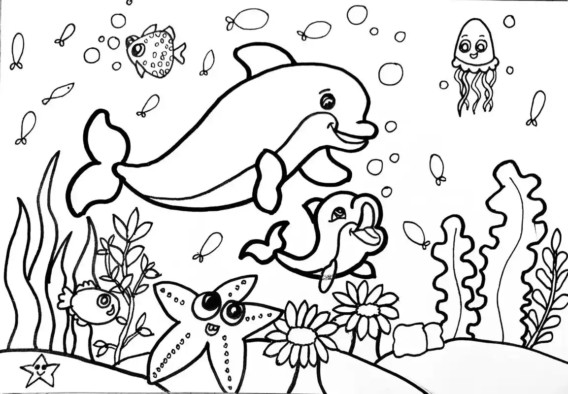 主题画|海底世界主题画,小朋友们最爱的海底世界儿童画来啦,海 - 抖音