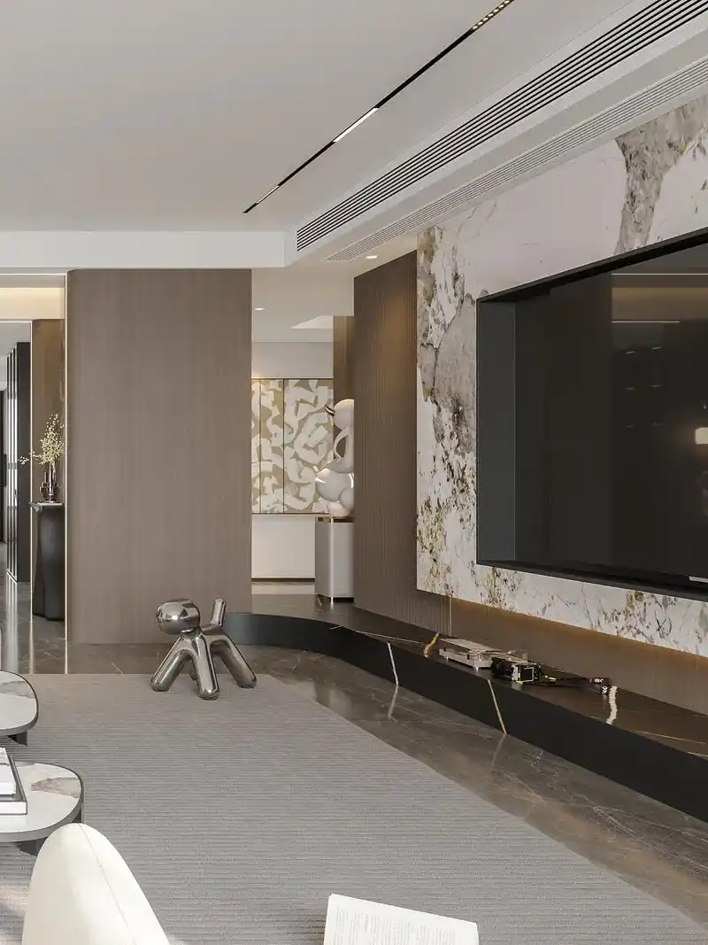 意式轻奢风大平层装修效果图整一个高级感.