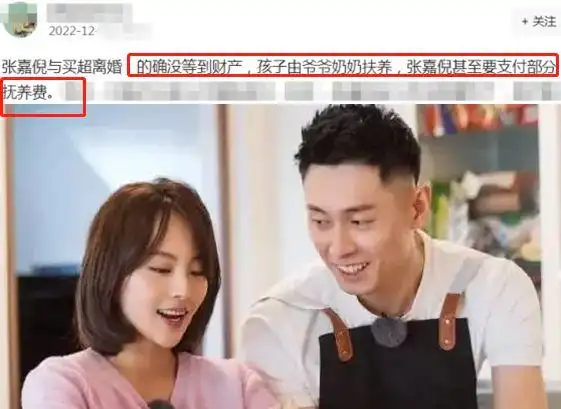 曝张嘉倪失去抚养权!孩子由爷奶抚养她出钱,买超与邵晴疑已同居