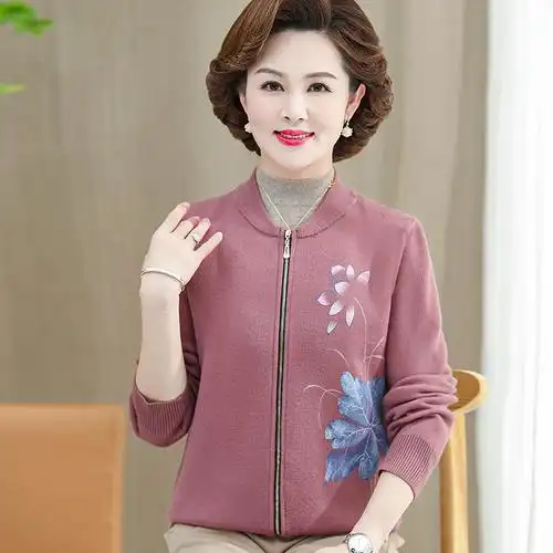 爱美斯春装新款女装40到50岁妈妈装时尚洋气外套春秋中老年人女装商品