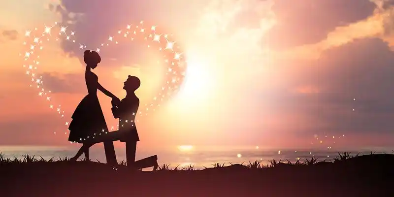 夕阳西下唯美浪漫情侣剪影展板背景情人节情侣剪影情人节情侣剪情人节