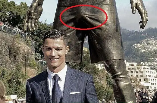 c罗雕像裆内鼓起引热议:真人都没这么大…(图)