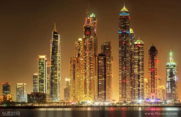 城市高楼夜景高清摄影图片