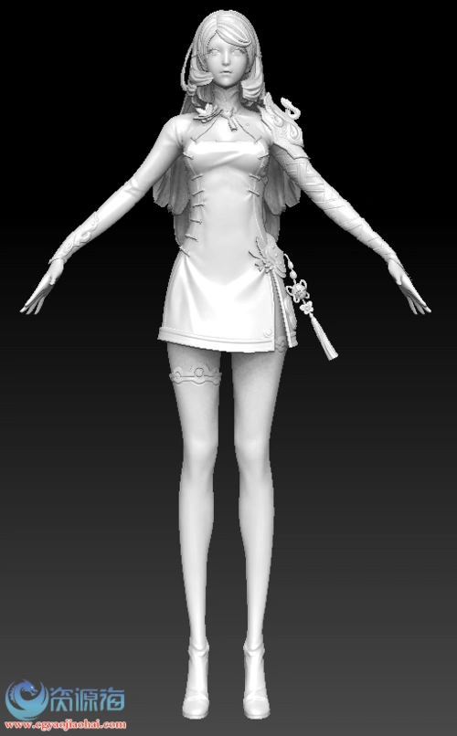 zb白模性感气质旗袍女模型