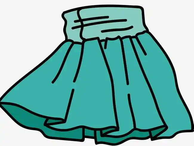 天蓝色卡通矢量百褶裙