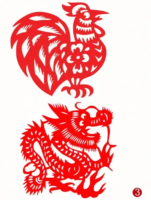 十二生肖剪纸底稿