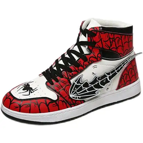 漫威联名蜘蛛侠运动鞋aj空军一号高帮篮球鞋动漫二次元动漫t恤
