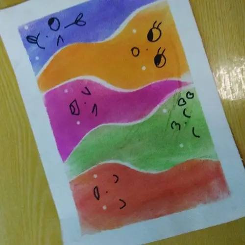 粉彩画心情娃娃