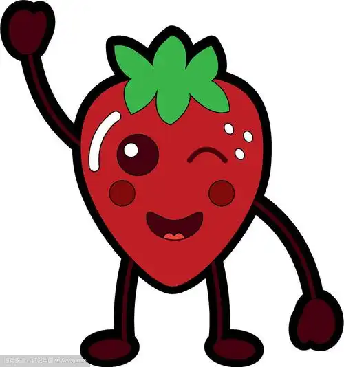 可爱的草莓水果卡通人物