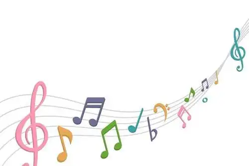 彩色音符音乐课件ppt背景图片