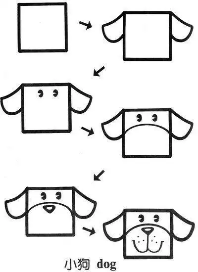 简笔画|100幅创意正方形简笔画,给孩子全新的图形认知,收藏!