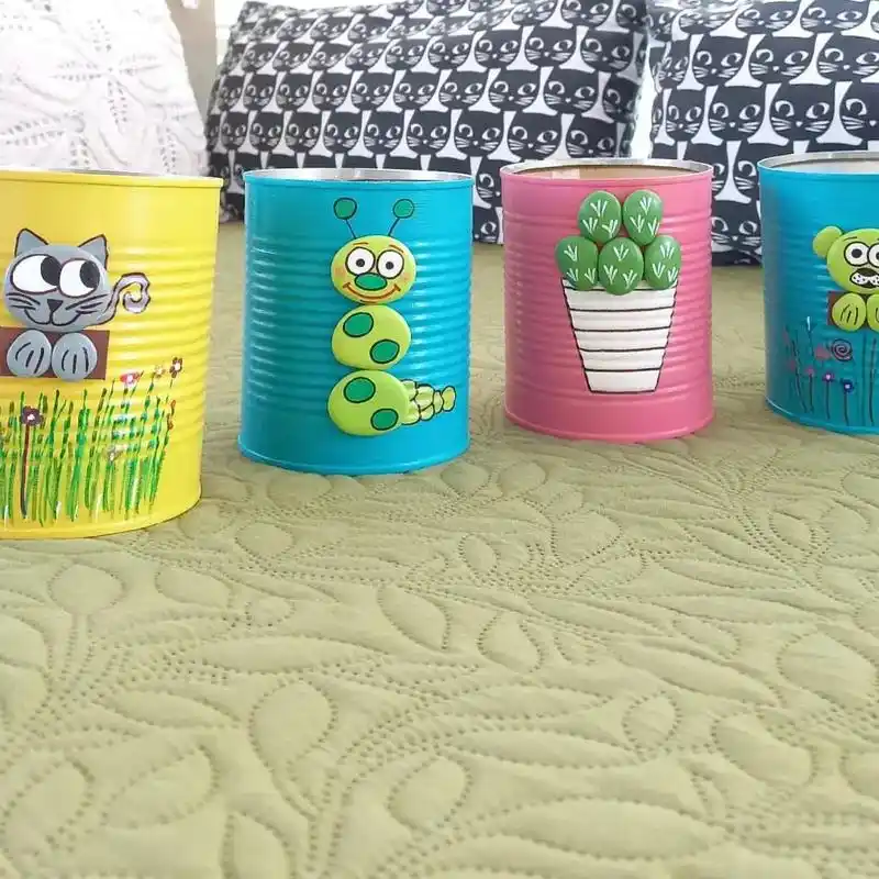 捡完石头,收集奶粉罐吧!分享一组有趣的废物利用作品.#废物利 - 抖音