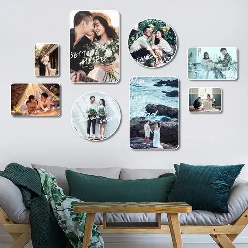 婚纱照相框挂墙定制客厅沙发装饰创意组合影楼制作放大简约照片墙