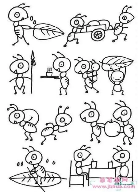 蚂蚁的王国简笔画图片大全