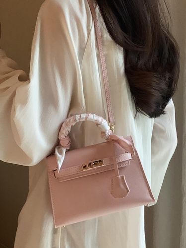 凯莉包女2023新款百搭手提小包包女夏单肩斜挎包七夕礼物 蜜桃粉