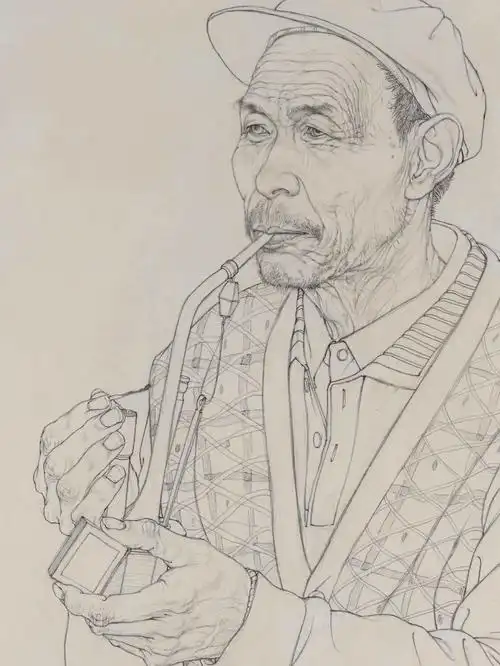 国美卞文学高清线描人物写生