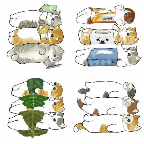 超可爱猫猫手绘图傻傻的小猫萌翻了