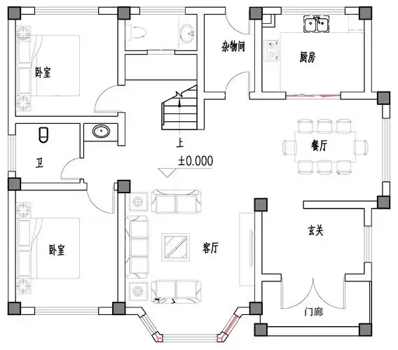 美式二层别墅设计图平面图