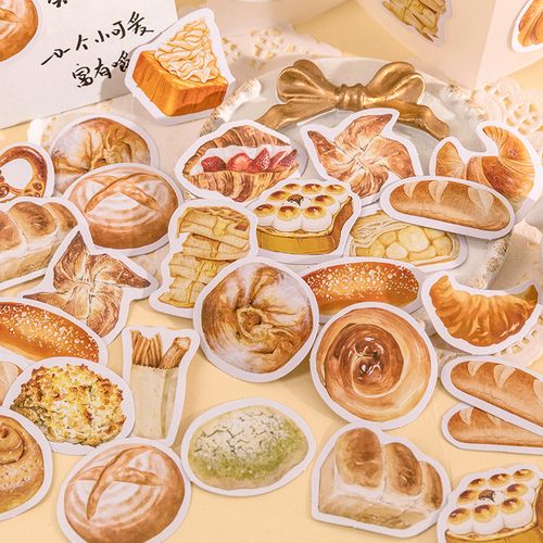 烘焙教室课堂贴纸面包蛋糕卡通手绘美食图案手帐装饰素材封口贴画