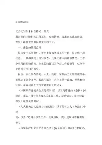 报告的格式范文