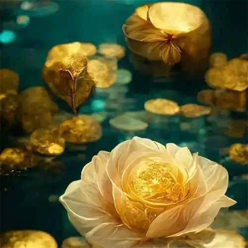 金色莲花好运头像 金闪闪带来好运的莲花头像图片_风水头像_头像屋