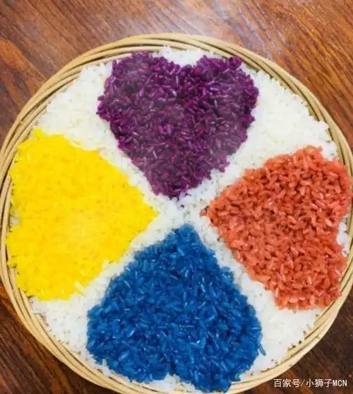 绿色健康的五色糯米饭的做法,美物食物灵感迸发,已经要流口水啦