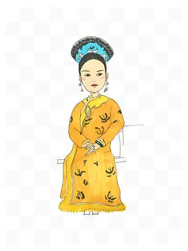 古装人物后宫妃子皇后手绘插画png免抠