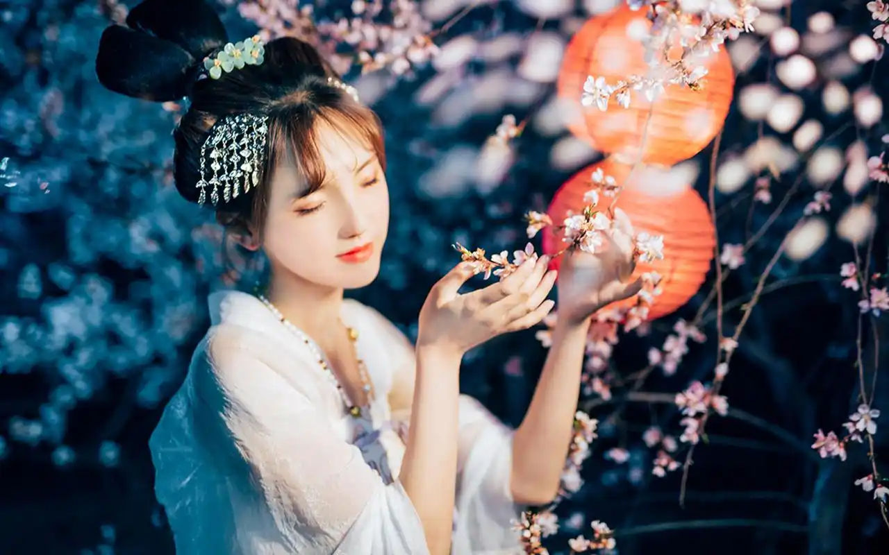 清纯汉服美女唯美唐风高清壁纸